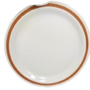 Bonsai Collection Elegant Cream Brown Rimmed Plate 10 1/2"